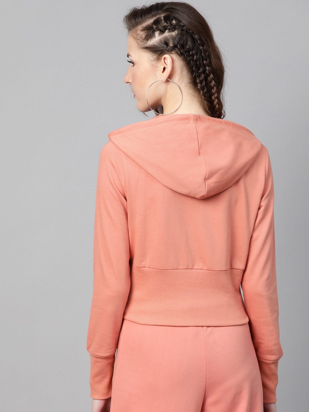 Women's Peach Terry Hooded Jacket