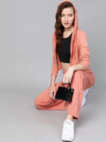 Women's Peach Terry Hooded Jacket
