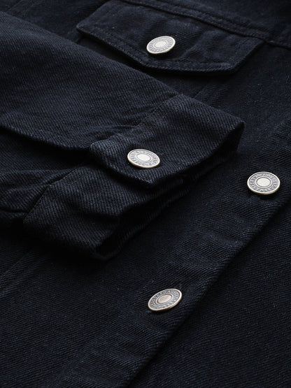 Women's Black Denim Raw Edge Jacket