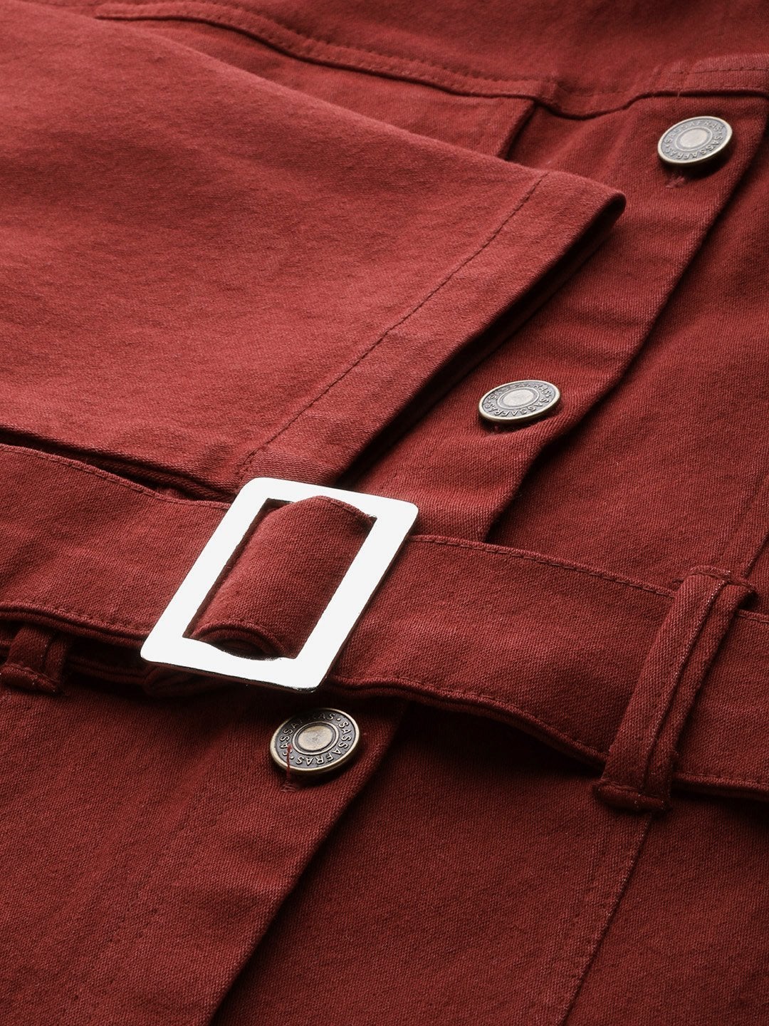 Women's Rust Denim Belted Jacket