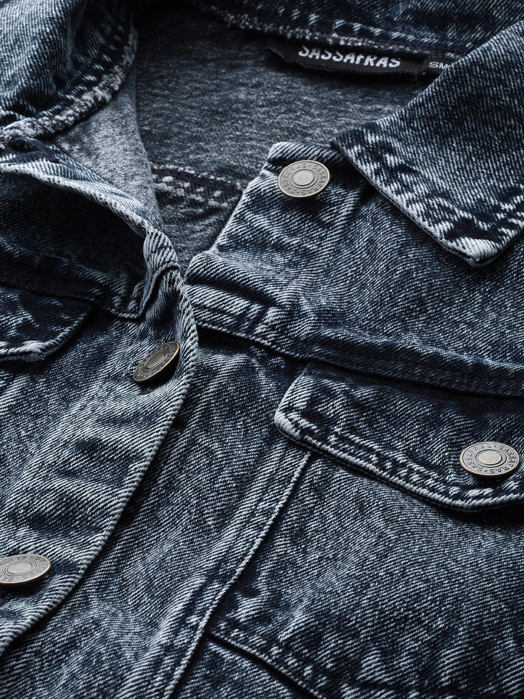 Women's Black Acid Wash Belted Denim Jacket