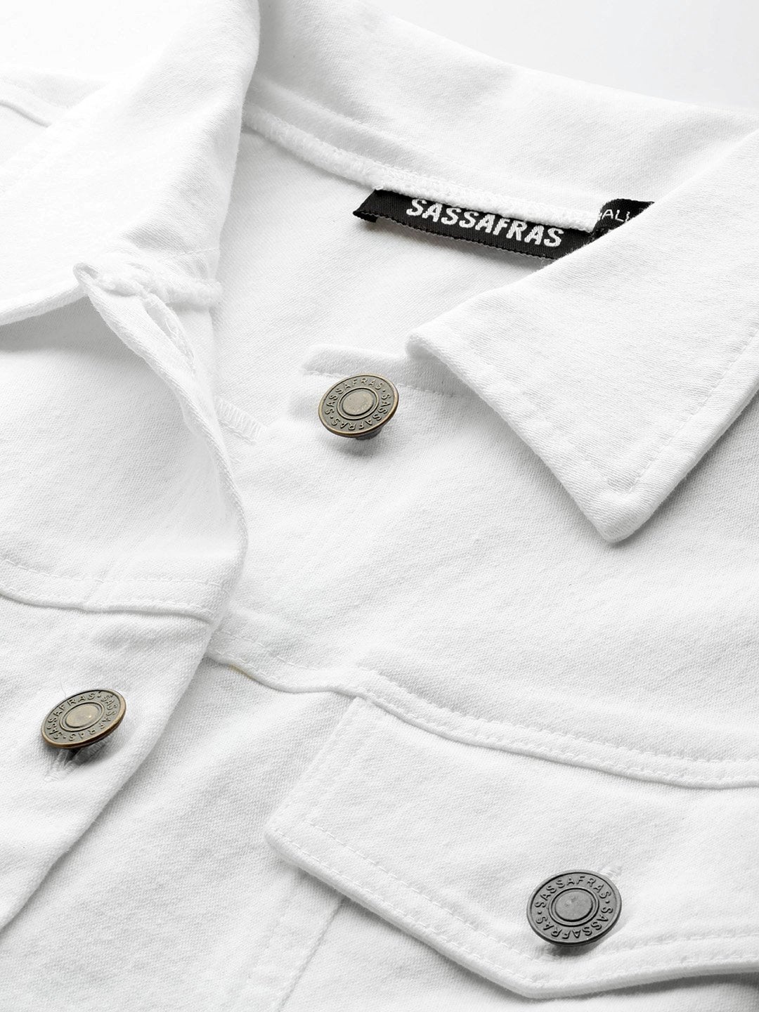 Women's White Belted Denim Jacket