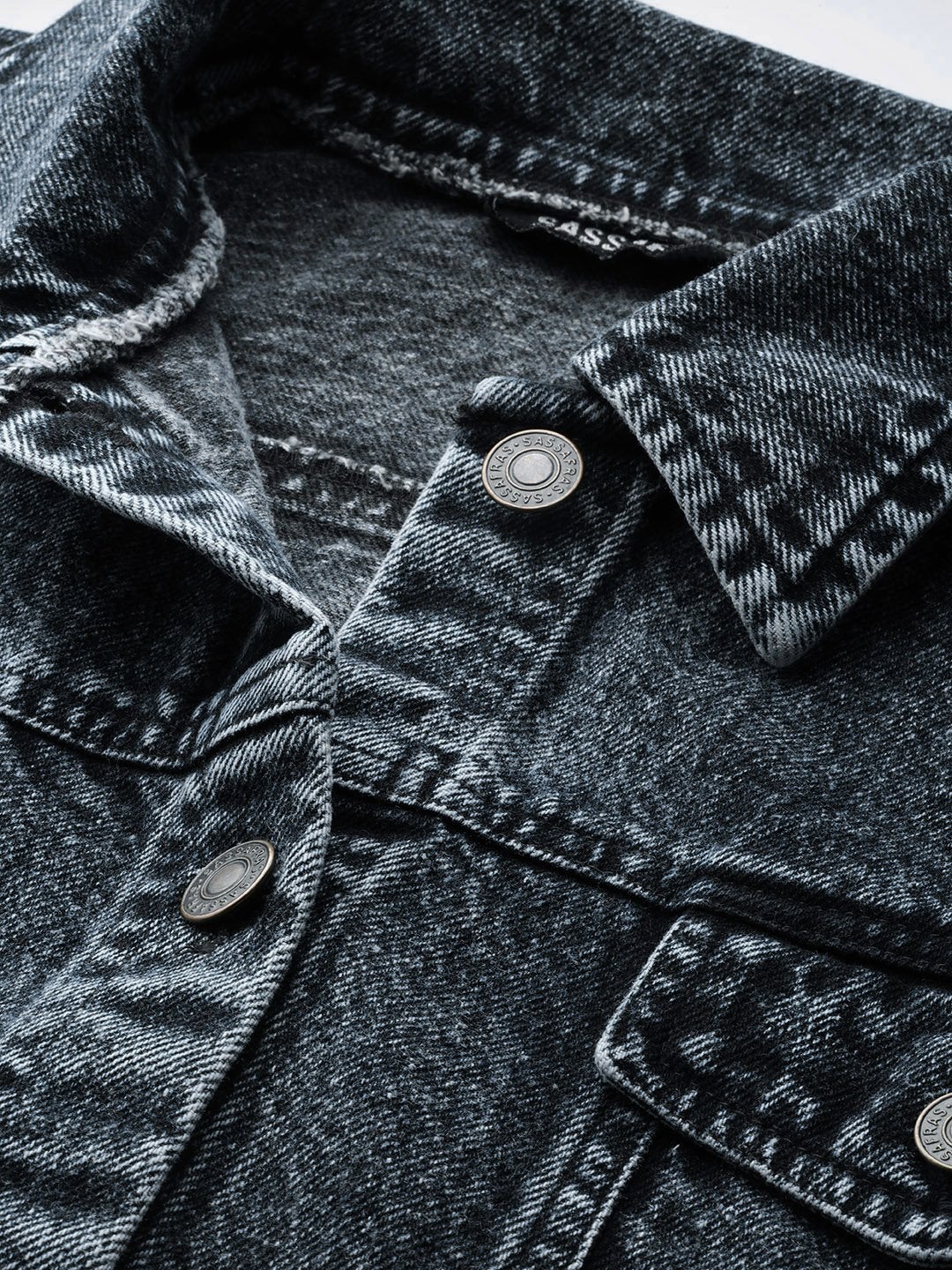 Women's Black Acid Wash Boxy Denim Jacket