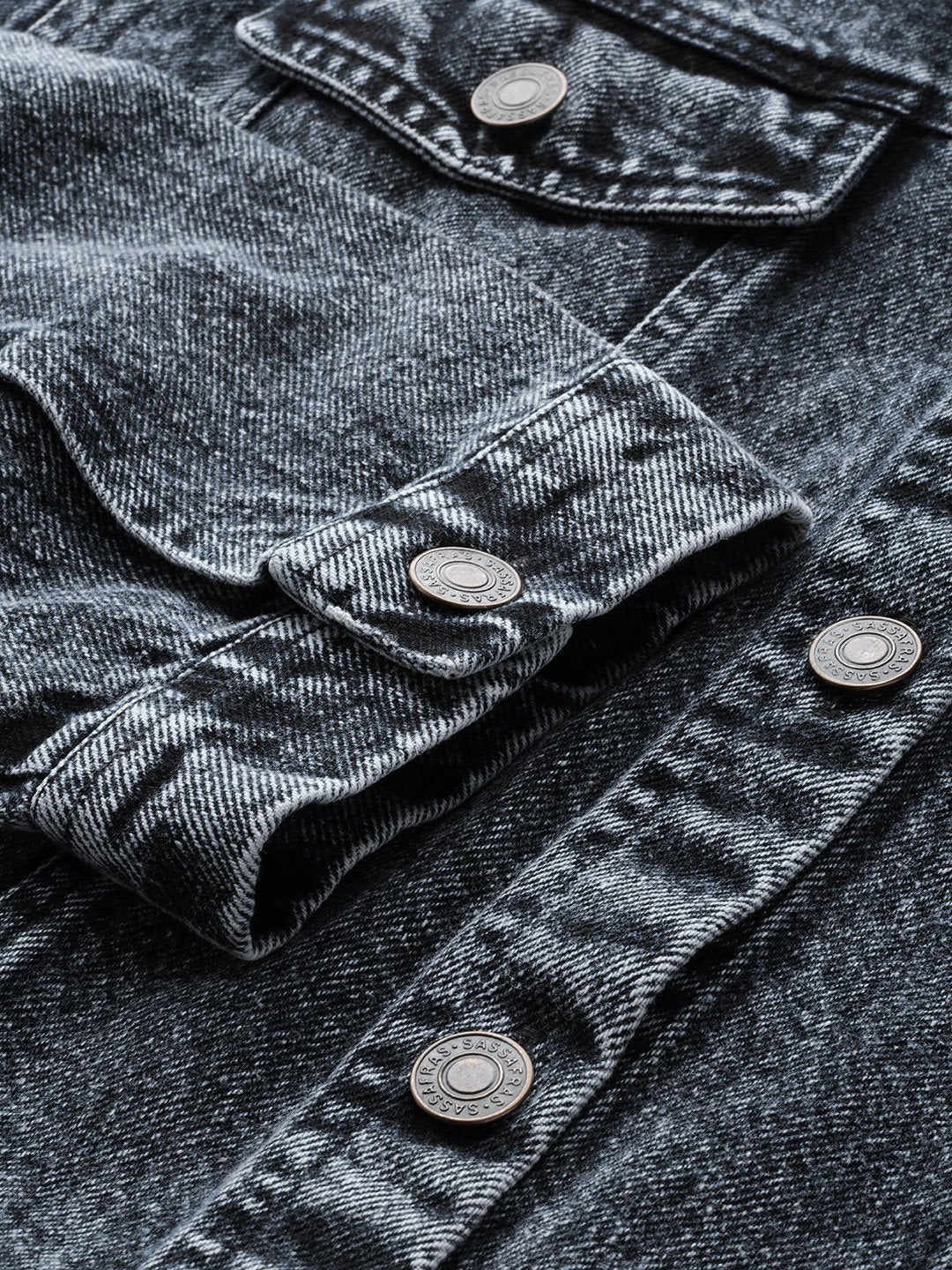 Women's Black Acid Wash Boxy Denim Jacket