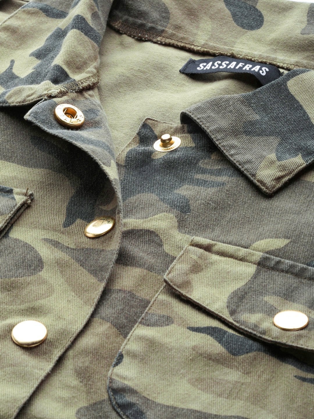 Women's Green Camouflage Trucker Jacket