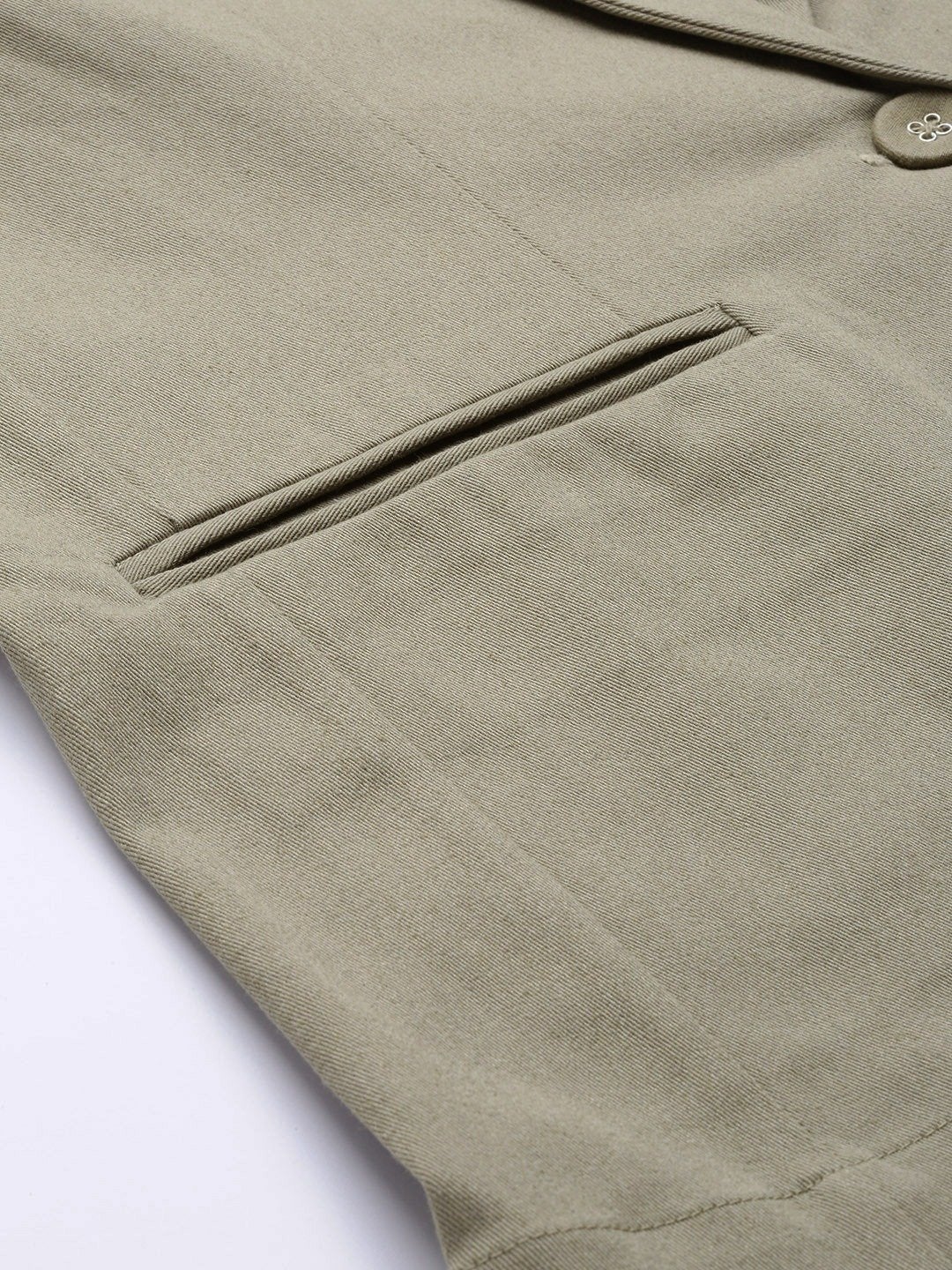 Women's Beige Twill Single Button Classic Blazer
