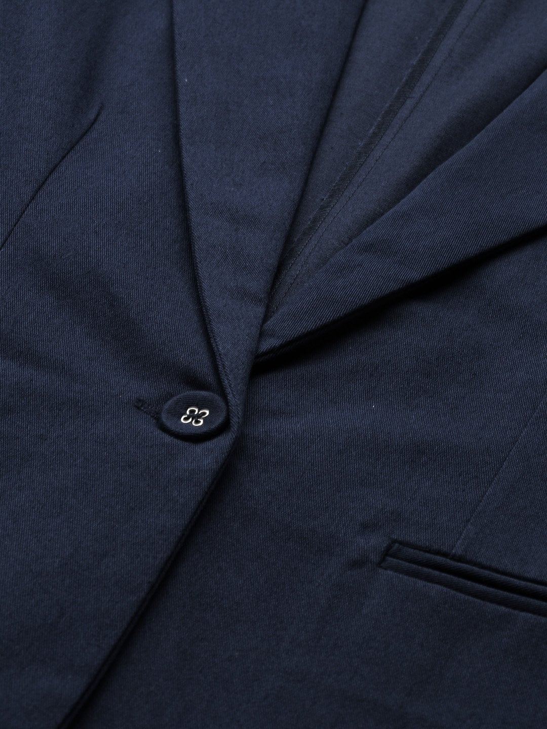 Women's Navy Twill Single Button Classic Blazer