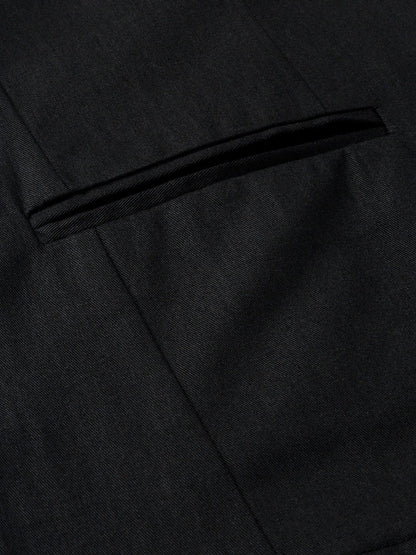Women's Black Twill Single Button Classic Blazer