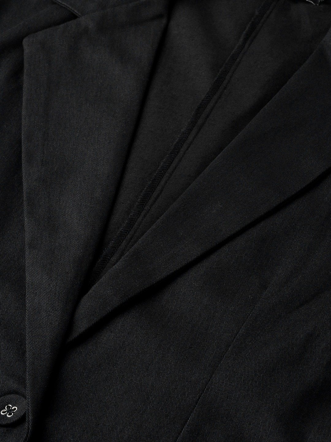 Women's Black Twill Single Button Classic Blazer