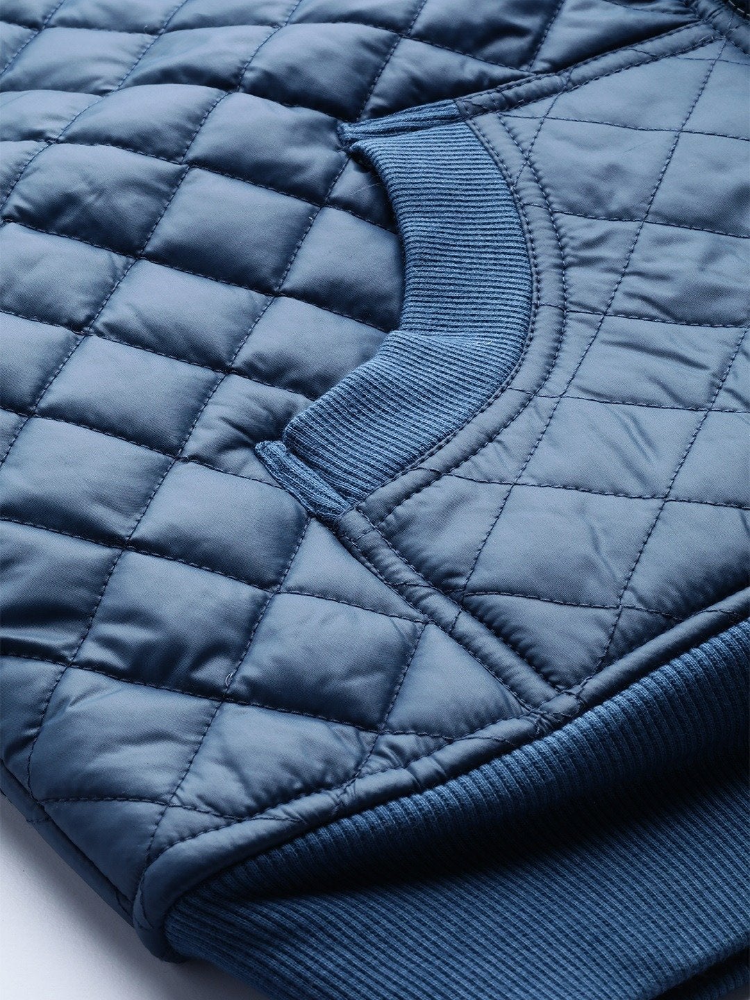 Women's Teal Quilted Bomber Jacket