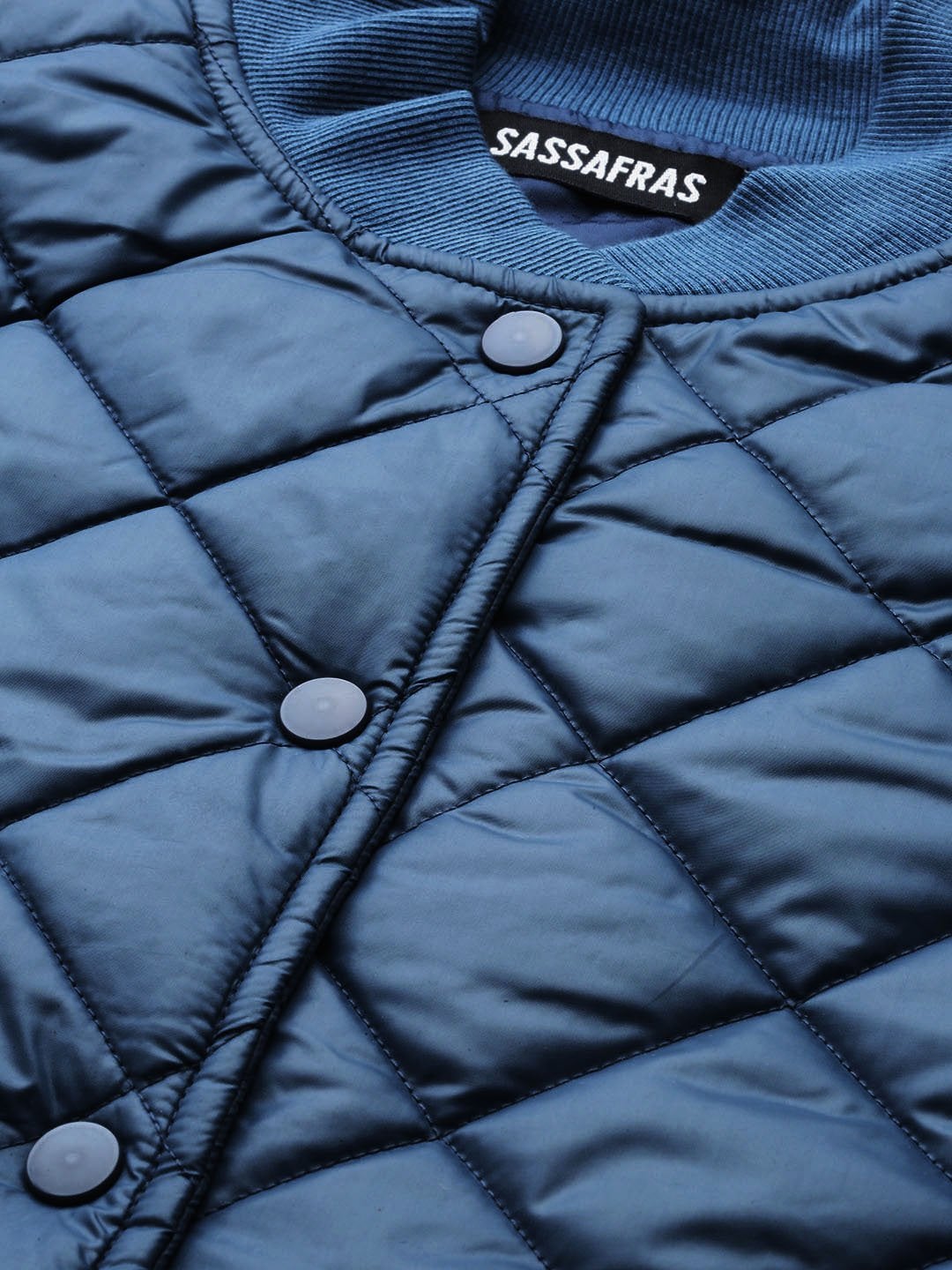 Women's Teal Front Snap Button Quilted Puffer Jacket