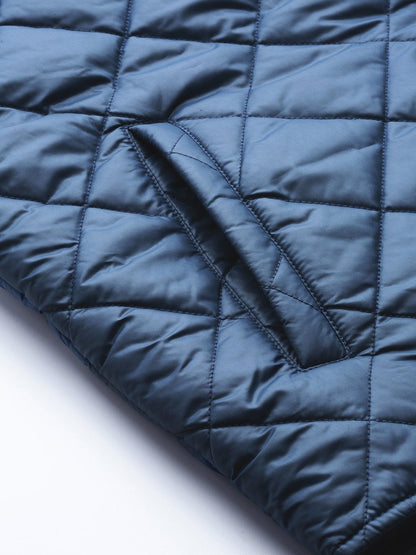 Women's Teal Front Snap Button Quilted Puffer Jacket