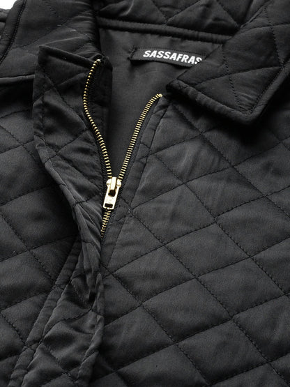 Women's Black Satin Quilted Jacket