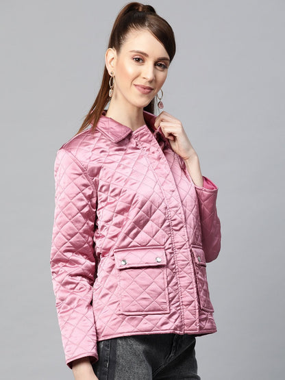 Women's Lavender Satin Quilted Jacket