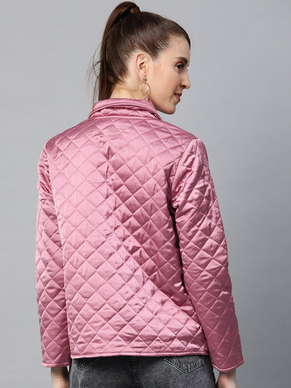 Women's Lavender Satin Quilted Jacket