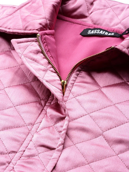 Women's Lavender Satin Quilted Jacket