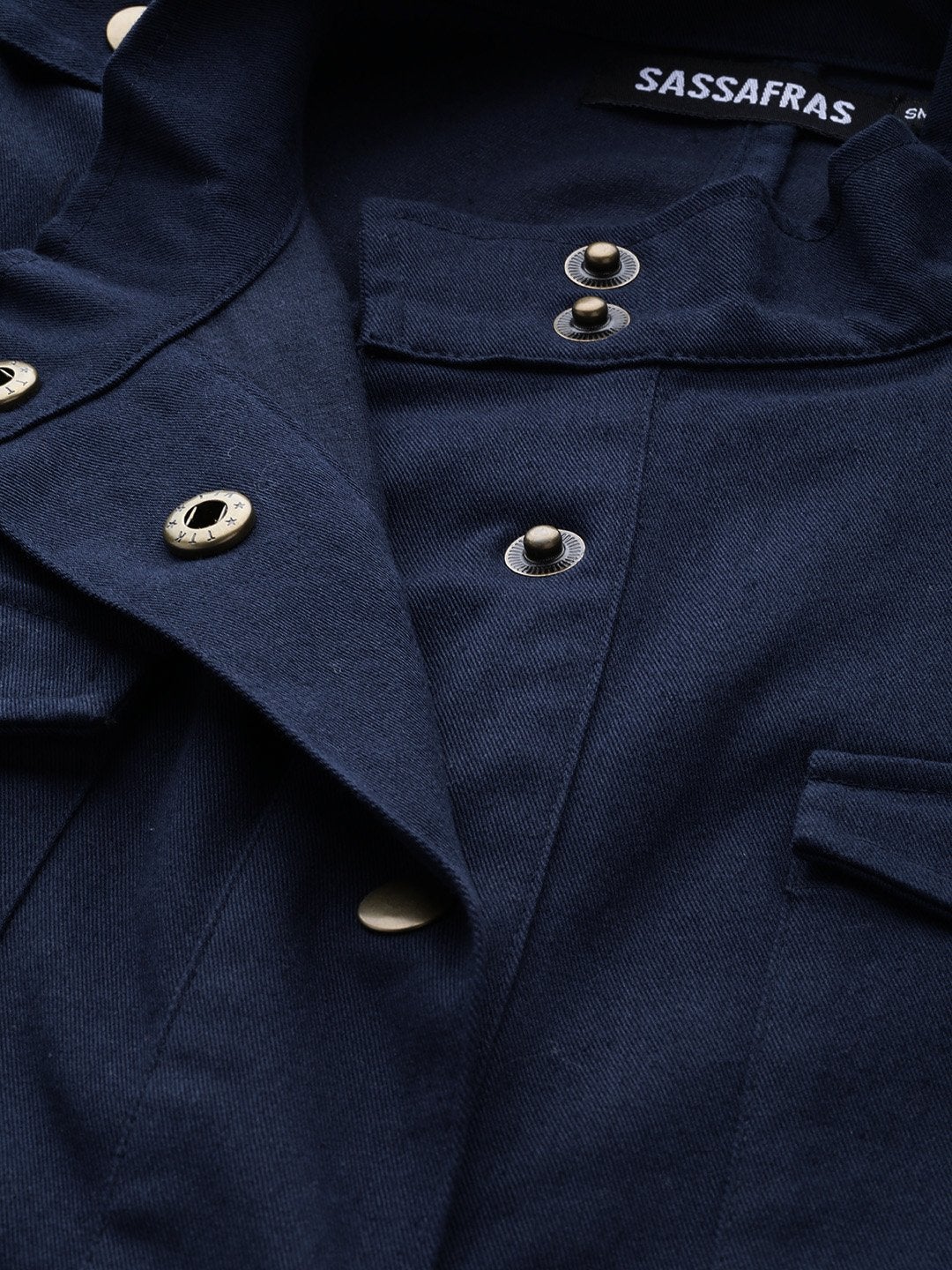 Women's Navy Twill Utility Drawstring Jacket