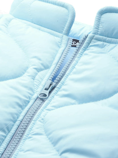 Women's Blue Front Pocket Puffer Jacket