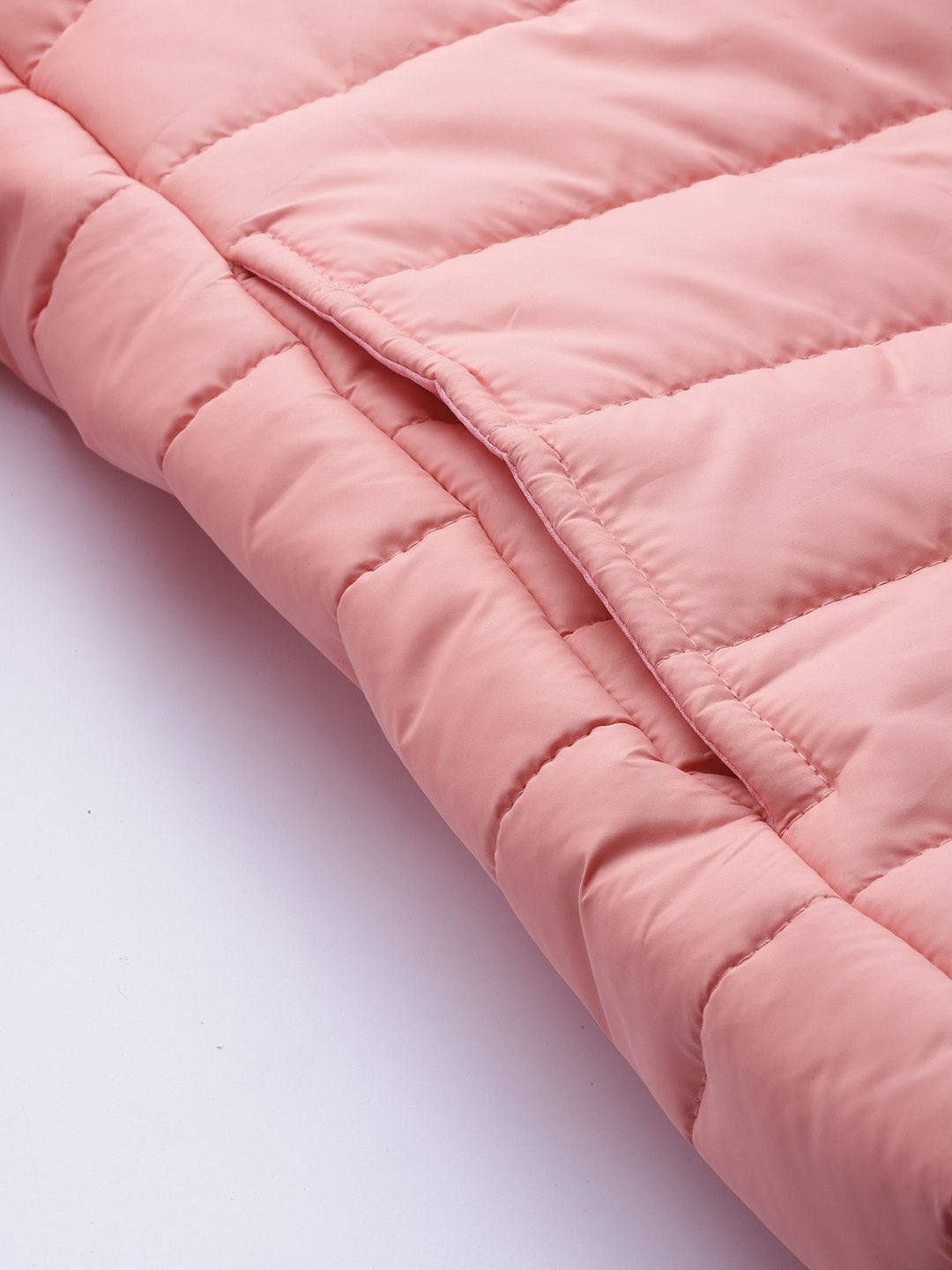Women's Peach Hooded Long Puffer Jacket