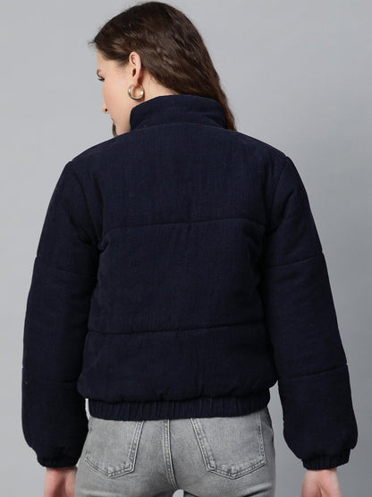Women's Navy Corduroy Quilted Jacket