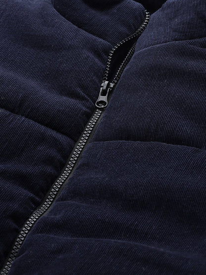 Women's Navy Corduroy Quilted Jacket