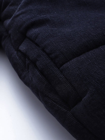 Women's Navy Corduroy Quilted Jacket