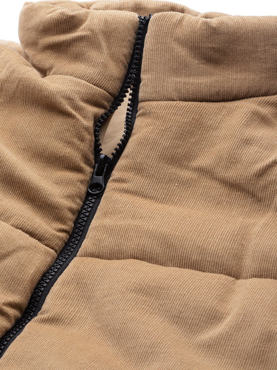 Women's Beige Corduroy Quilted Jacket