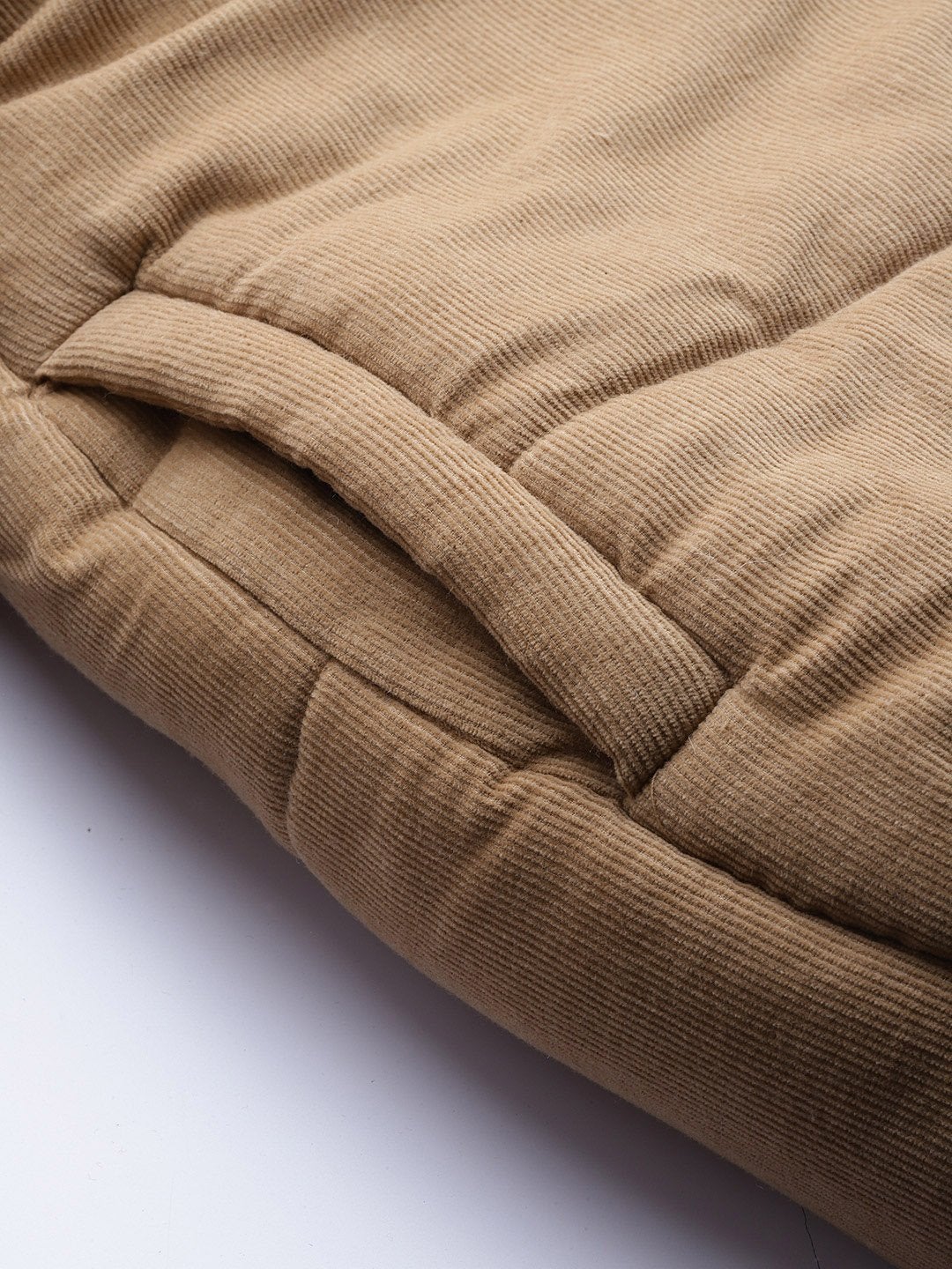 Women's Beige Corduroy Quilted Jacket
