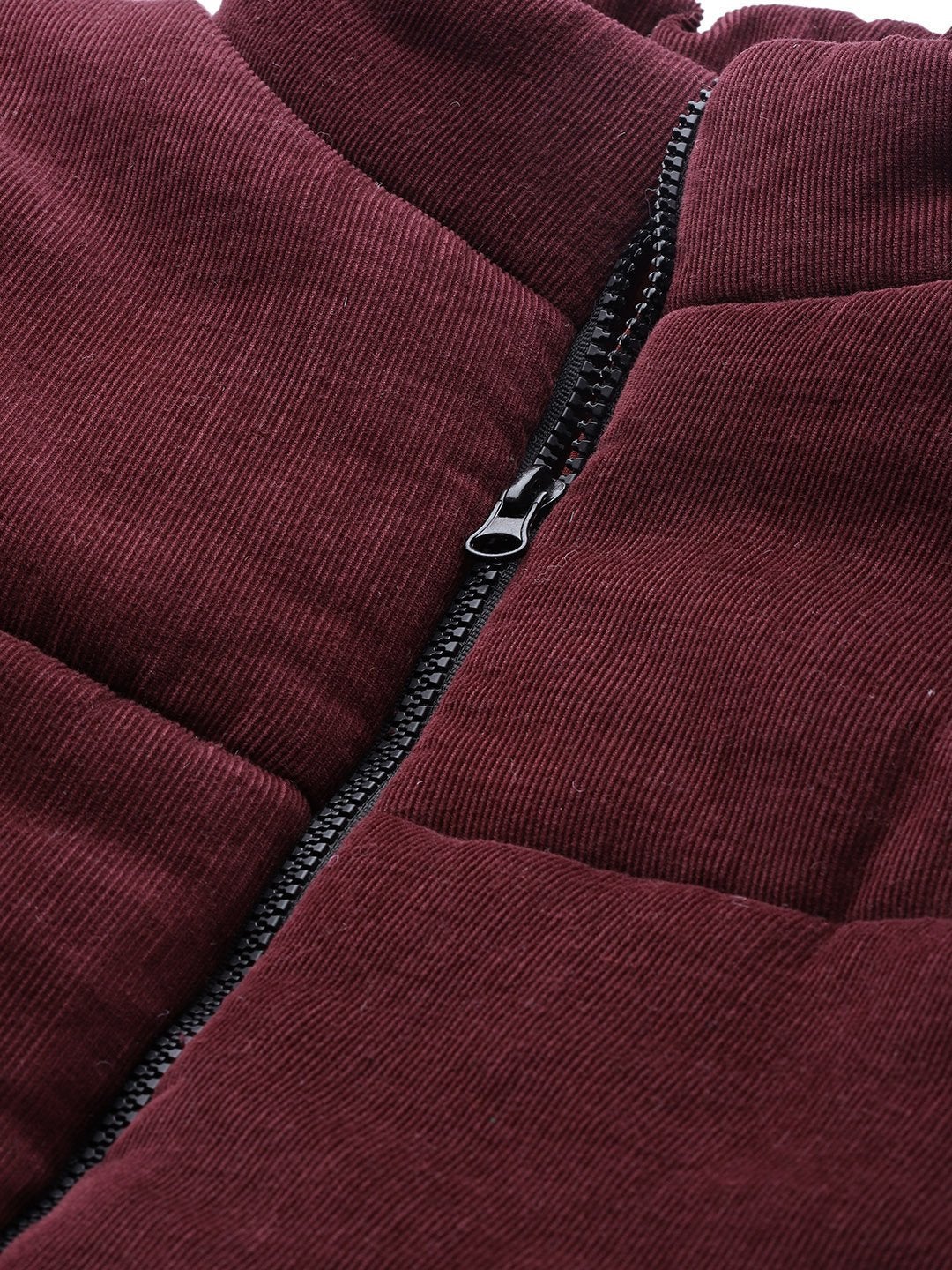Women's Burgundy Corduroy Quilted Jacket