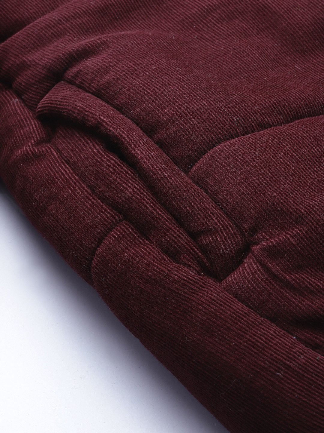 Women's Burgundy Corduroy Quilted Jacket