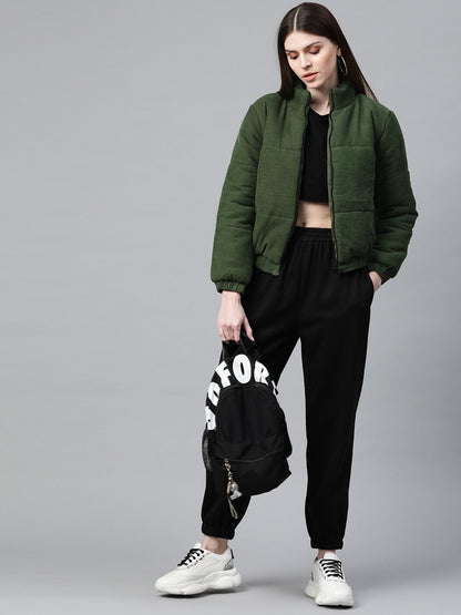 Women's Olive Corduroy Quilted Jacket