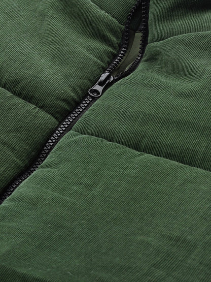 Women's Olive Corduroy Quilted Jacket