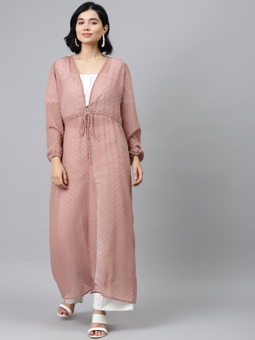 Women's Dusty Pink Front Open Shrug