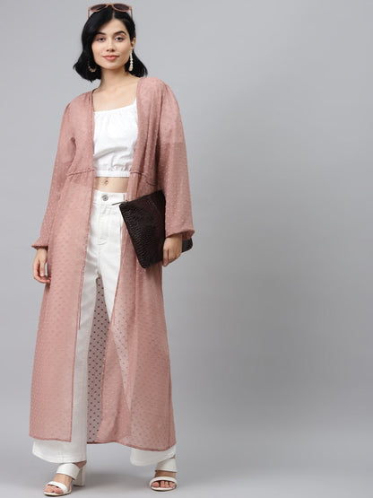 Women's Dusty Pink Front Open Shrug