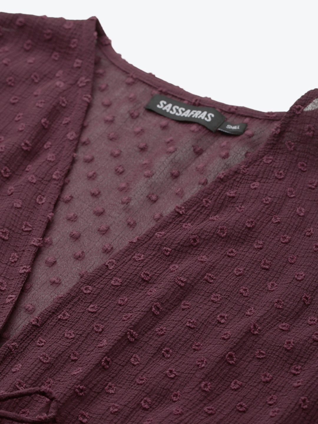 Women's Burgundy Front Open Shrug