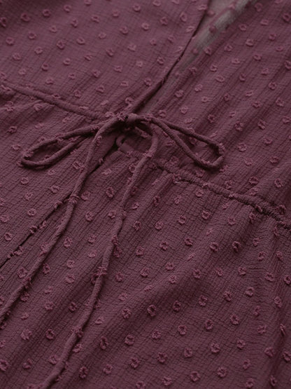 Women's Burgundy Front Open Shrug