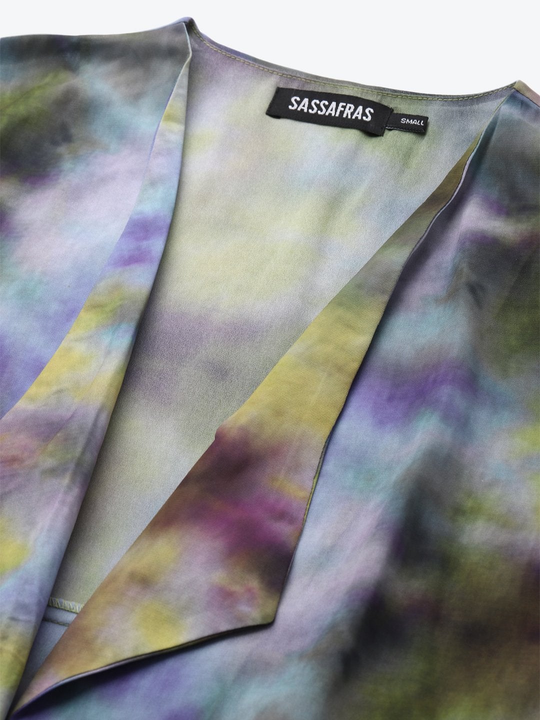 Women's Yellow & Purple Tie-Dye Print Shrug