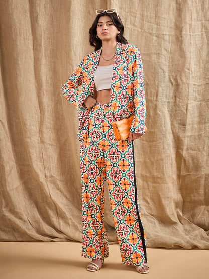 Women's Yellow Printed Co-Ord Set