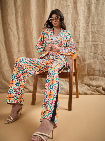 Women's Yellow Printed Co-Ord Set