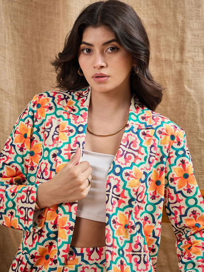 Women's Yellow Printed Co-Ord Set