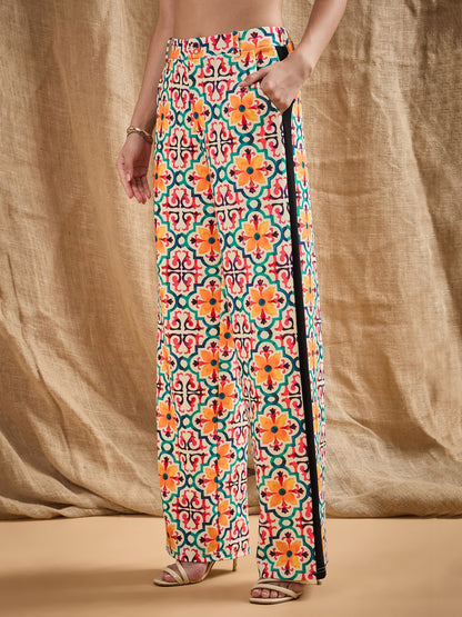 Women's Yellow Printed Co-Ord Set