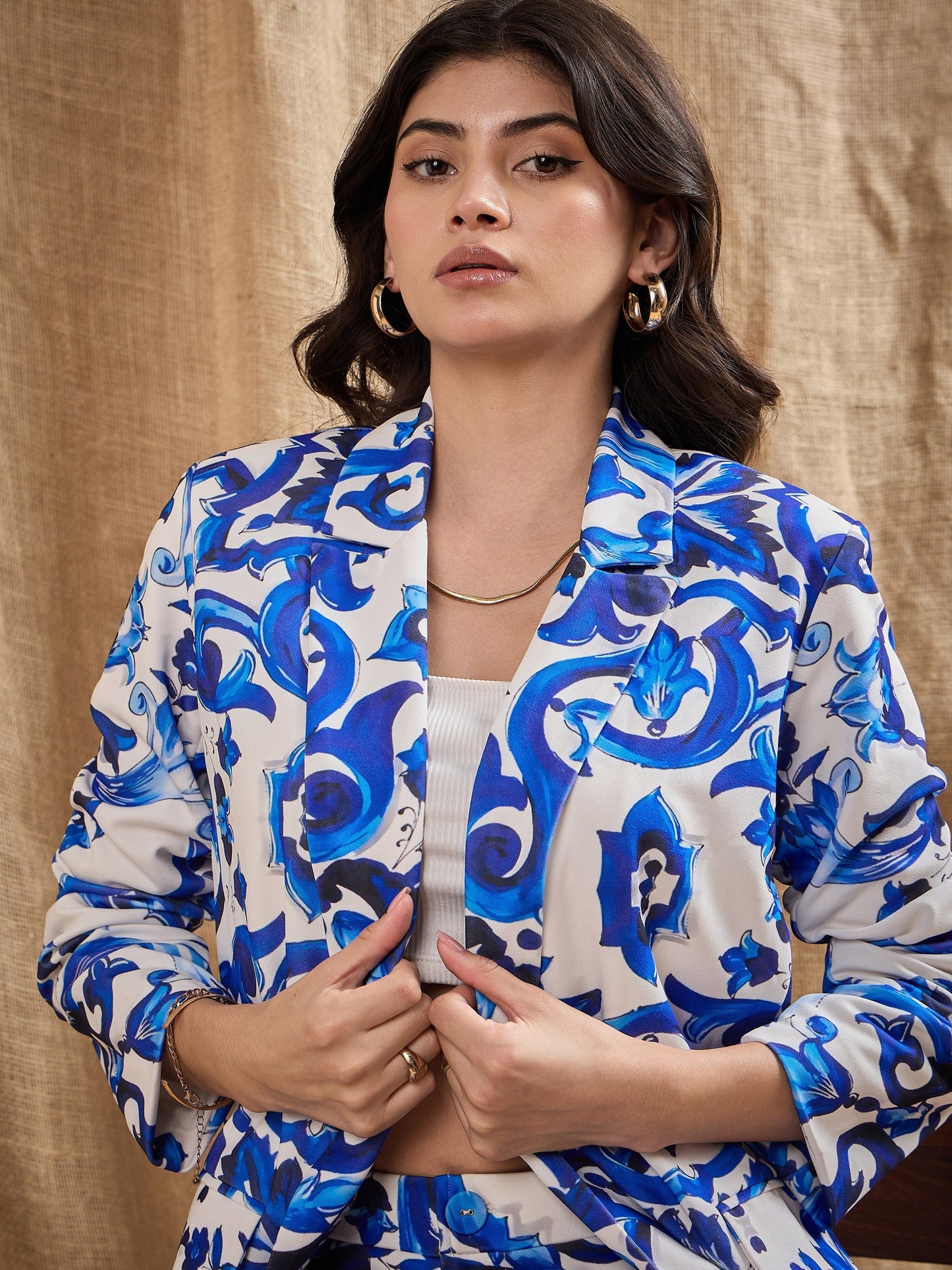 Women's Blue Printed Co-Ord Set