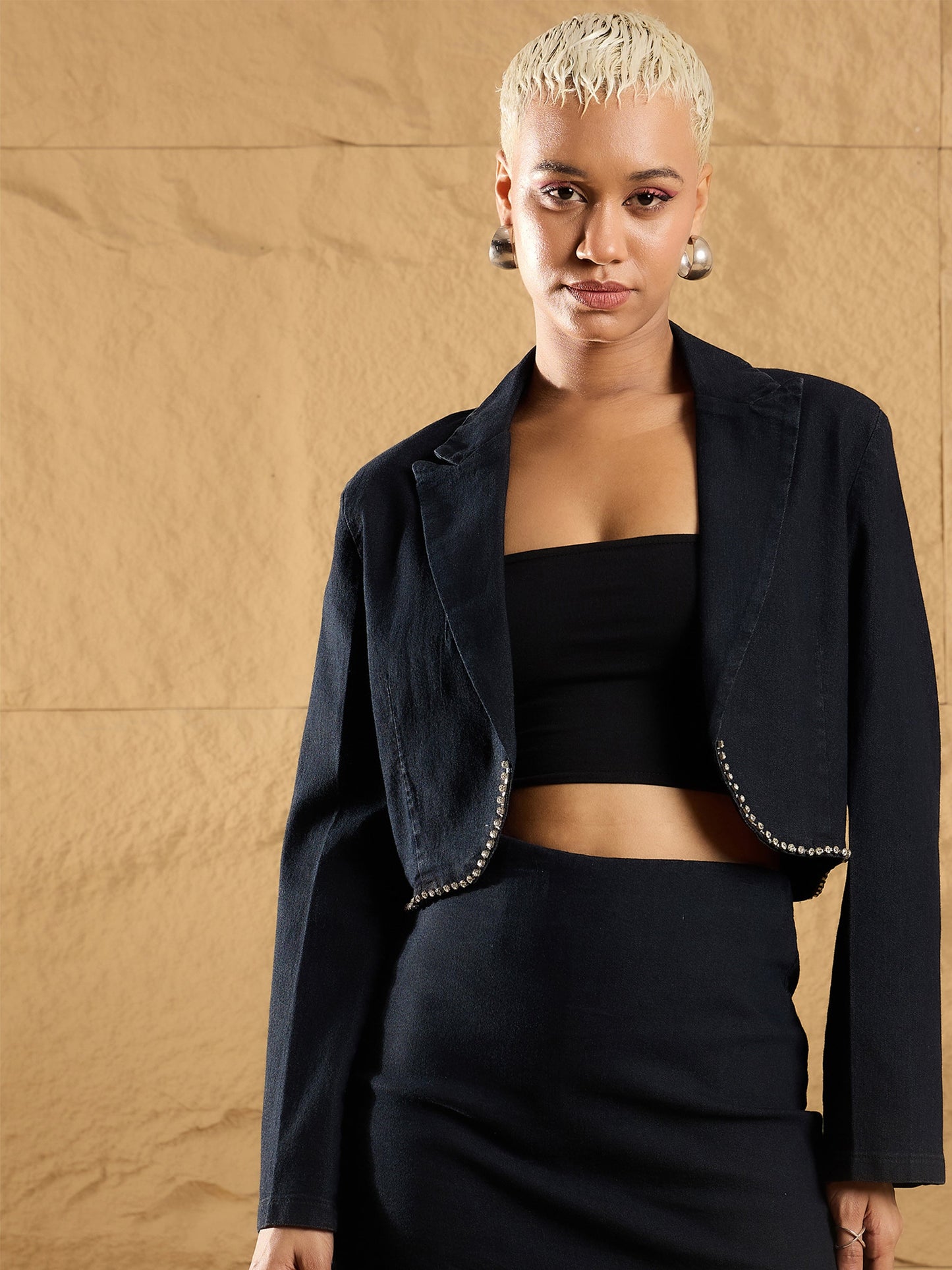 Women's Black Denim Blazer