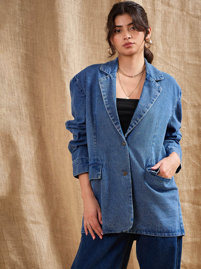 Women's Blue Over Size Blazer