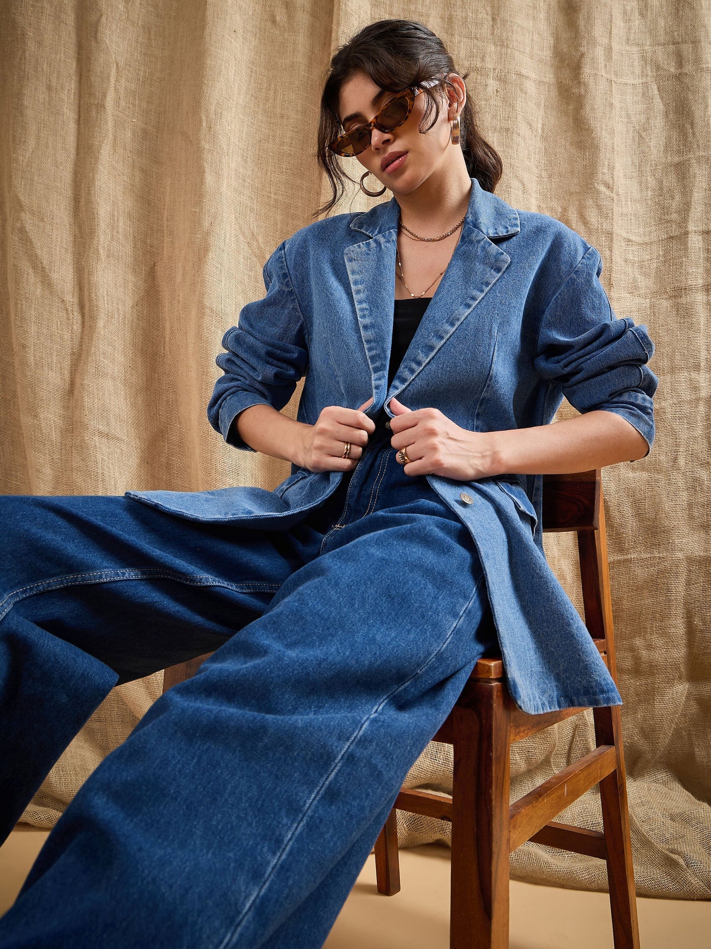 Women's Blue Over Size Blazer