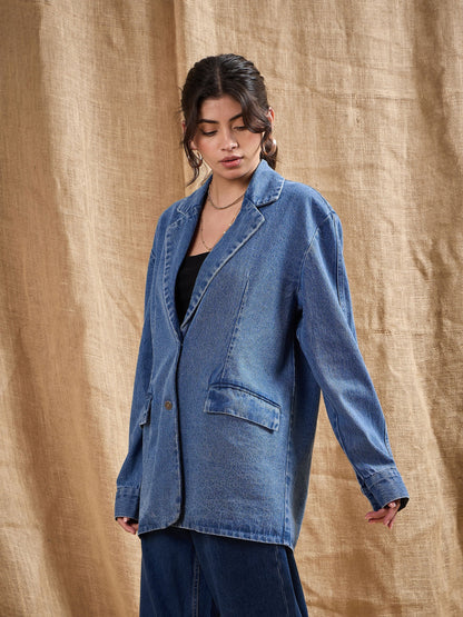 Women's Blue Over Size Blazer