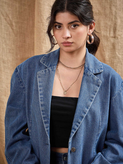 Women's Blue Over Size Blazer