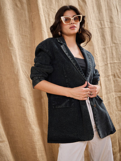 Women's Black Over Size Blazer