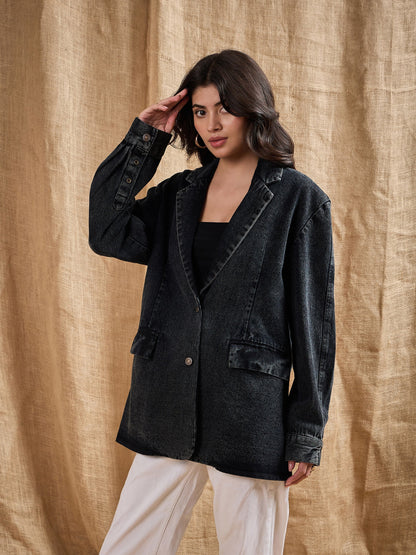 Women's Black Over Size Blazer