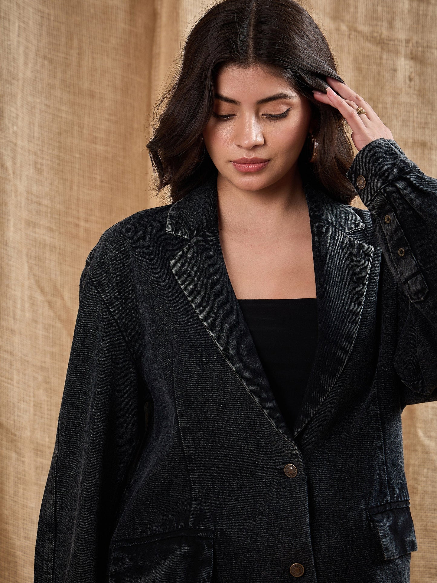Women's Black Over Size Blazer